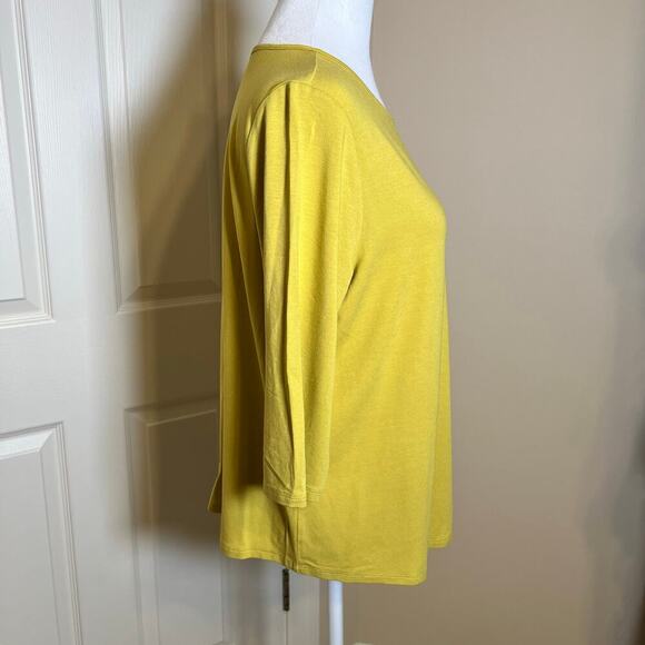 J. Jill Wearever Collection Golden Yellow Flowy Stretchy Top Size Medium EUC - Picture 3 of 9